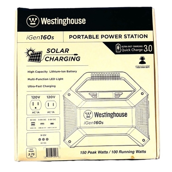 Westinghouse iGen160s Portable
Power Station/Solar Generator 155Wh 150 Peak Watt - Picture 17 of 17